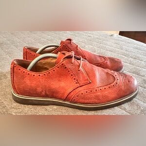 POLO Ralph Lauren Sz 9.5 Orrick Brick Red Wing Tip Brogue Oxfords Excellent Cond